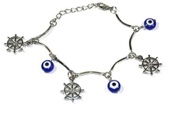 Dharma Chakra With Evil Eye Bracelet