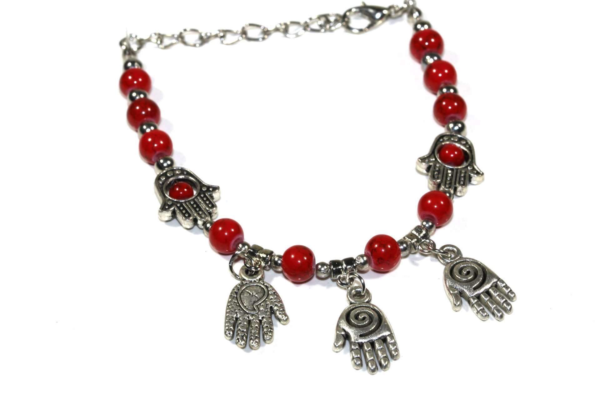 Hand Of Fatima Beaded Charm Bracelet